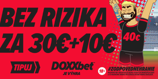 Doxxbet: Prvá stávka bez rizika sa zvyšuje na 30 € od 12.8